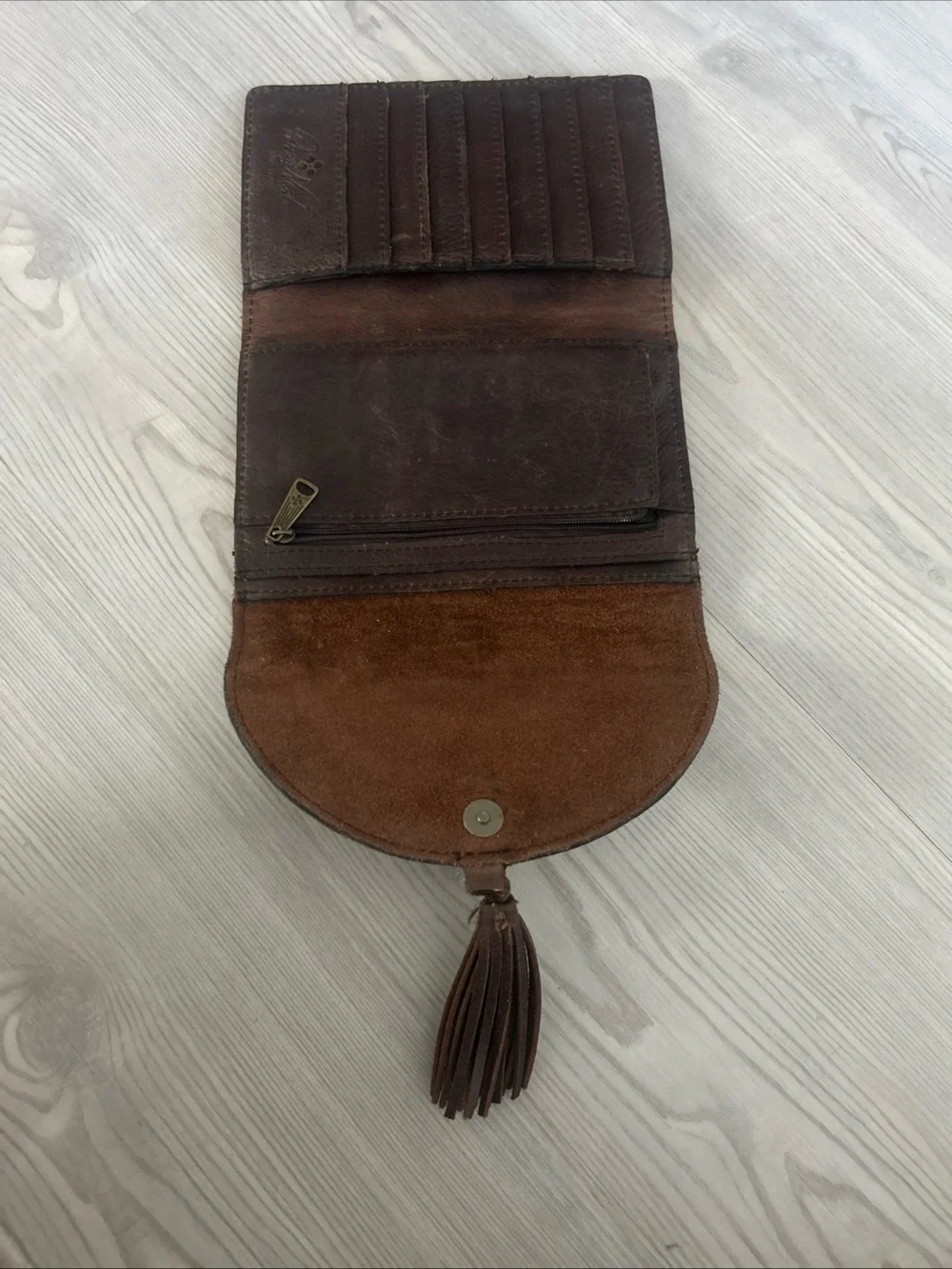 Patricia Nash Colli Brown Leather Trifold Wallet